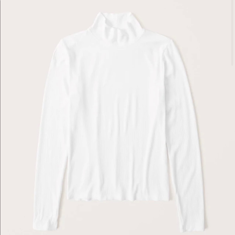 Abercrombie Slim Ribbed Mockneck Long Sleeve Tee